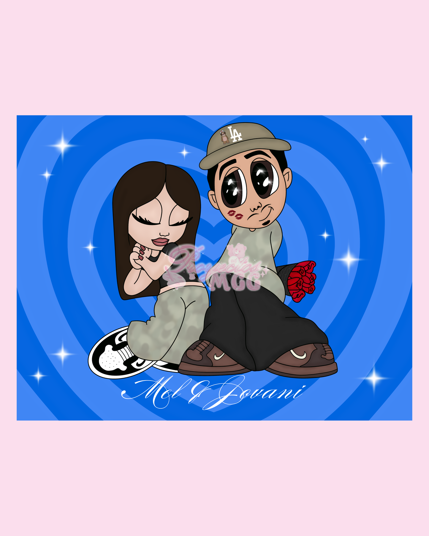 Cartoon Couple Art Print 8.5 x 11 in.