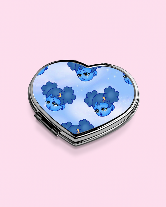 SadGirl Face Heart Compact Mirror