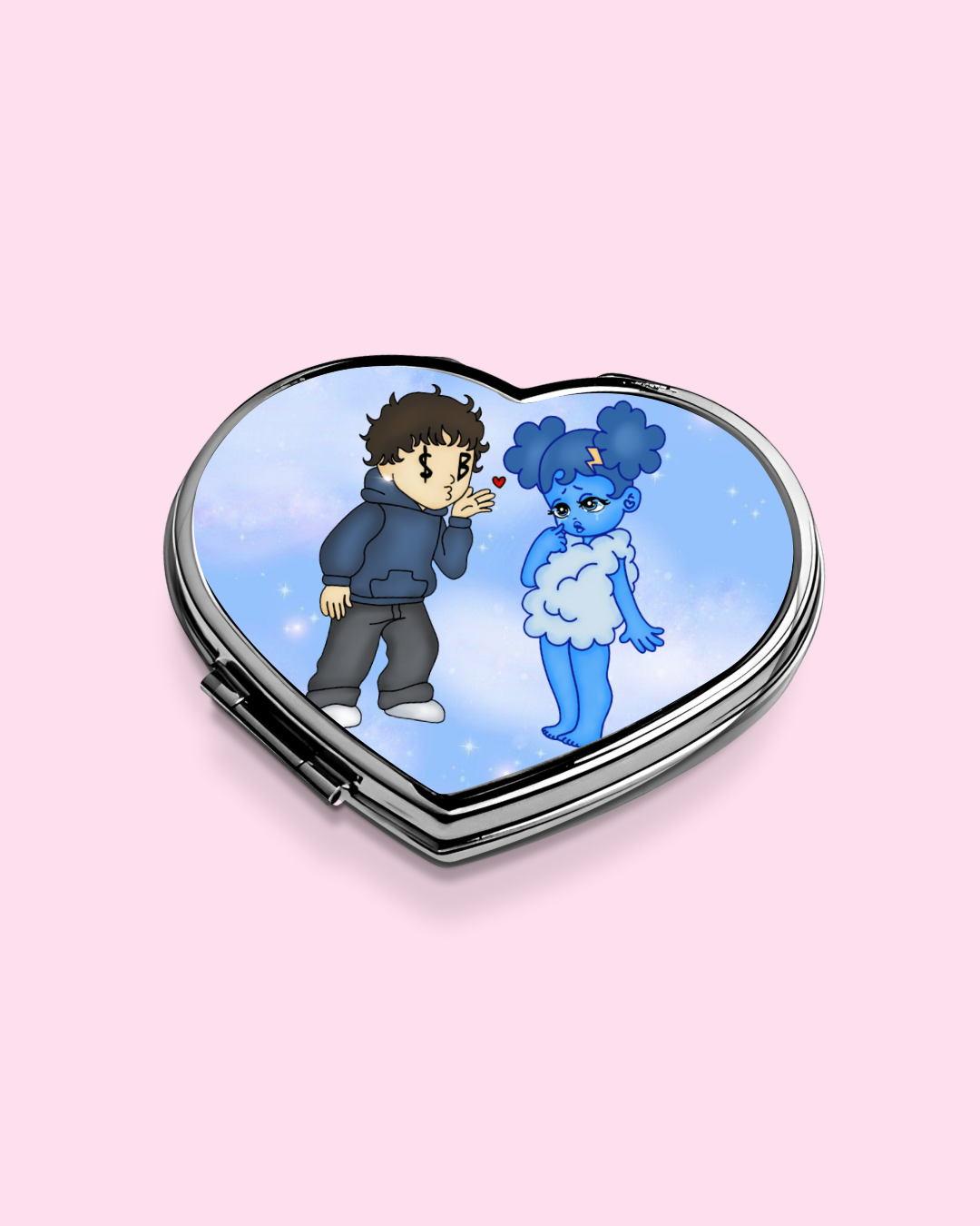 SadBoy & SadGirl Heart Compact Mirror