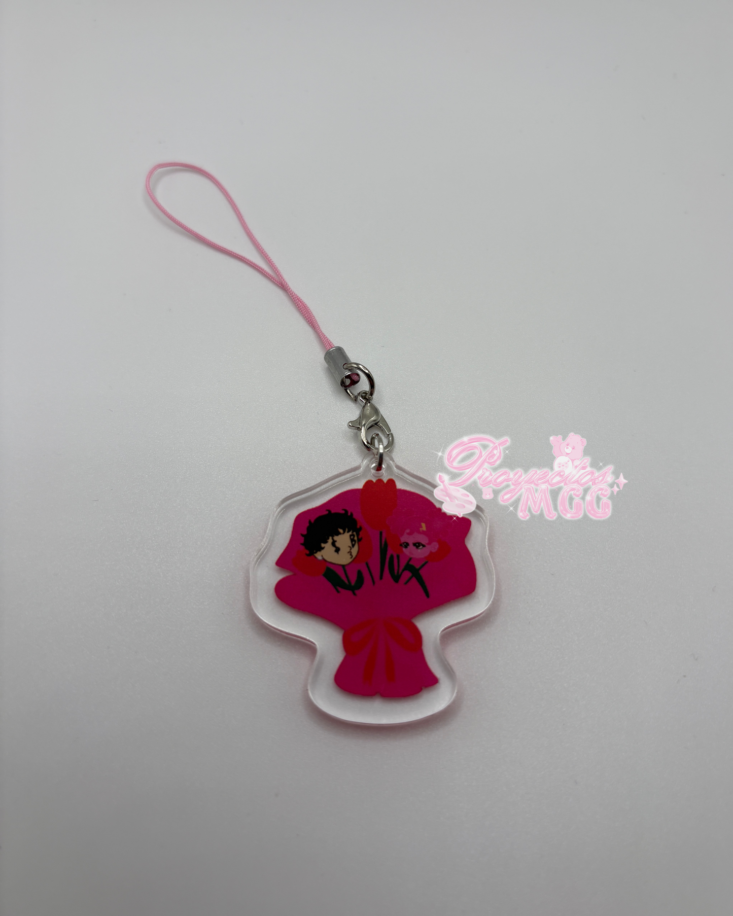 Pink SadBoy & SadGirl Ramo Acrylic Phone Charm
